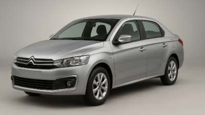 vue 3/4 avant de la C-Elysee sur fond neutre, éclairage studio, rendu net.